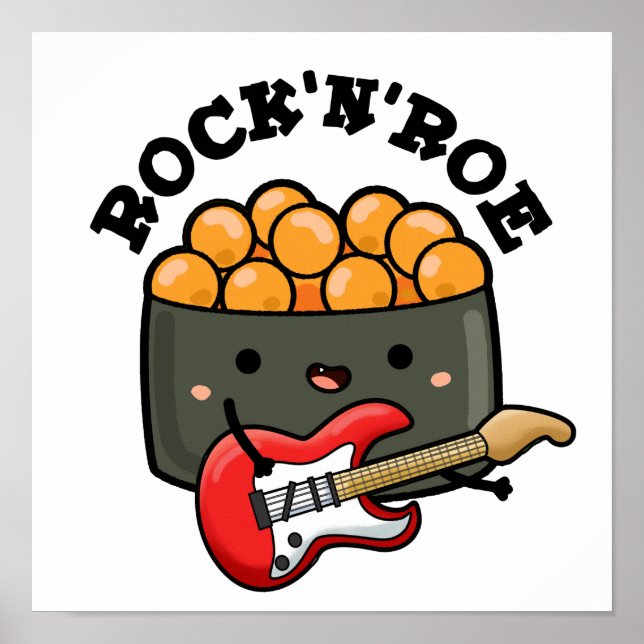 Affiche Rock Et Roe Cute Rock Et Roll Sushi Pun (Devant)