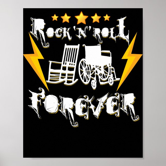 Affiche Rock et Roll Forever Funny Rocker Graphic (Devant)