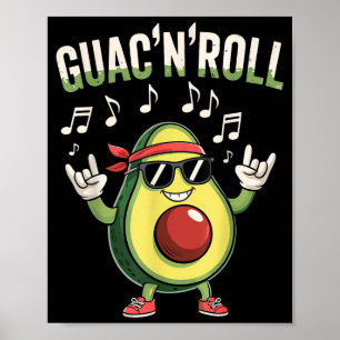 Affiche rock guac'n'roll à l'avocat