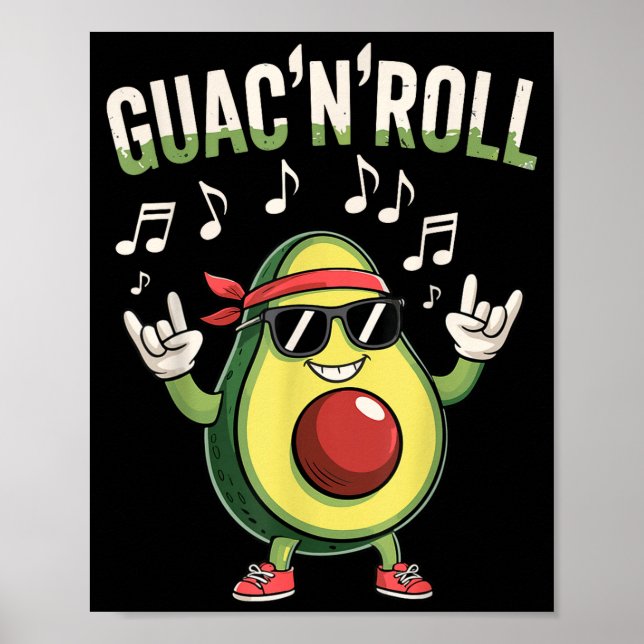 Affiche rock guac'n'roll à l'avocat  (Devant)