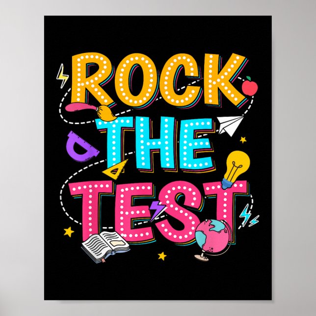 Affiche Rock Le Test Motivational Test Day Pour Enseignant (Devant)