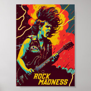 Affiche Rock Madness Music Prints : Gras et Vibrant