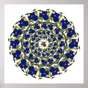 Affiche rock music drums