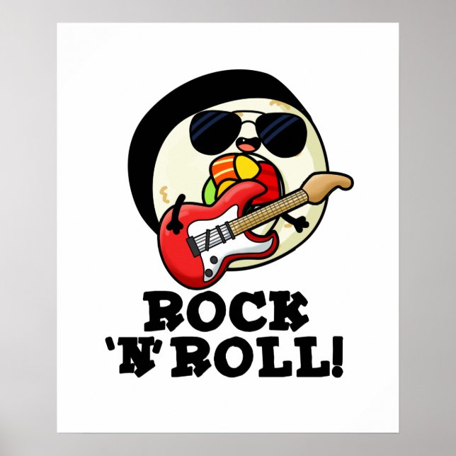 Affiche Rock n Roll Funny Sushi Roll Pun (Devant)