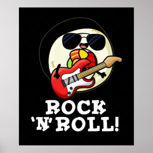 Affiche Rock n Roll Funny Sushi Roll Pun Dark BG