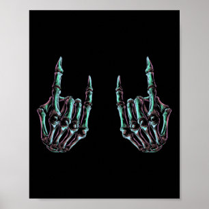 Affiche Rock On Rock Star Skeleton Hands - Concert Band Gr