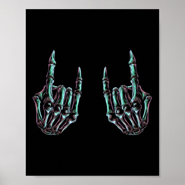 Affiche Rock On Rock Star Skeleton Hands - Concert Band Gr (Devant)