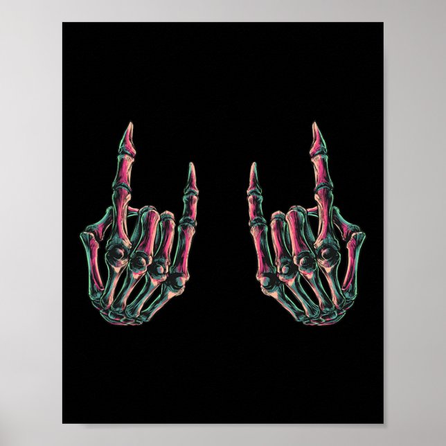 Affiche Rock On Rock Star Skeleton Hands - Concert Bynd Gr (Devant)