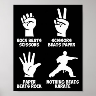 Affiche Rock Paper Nothing Beats Karate