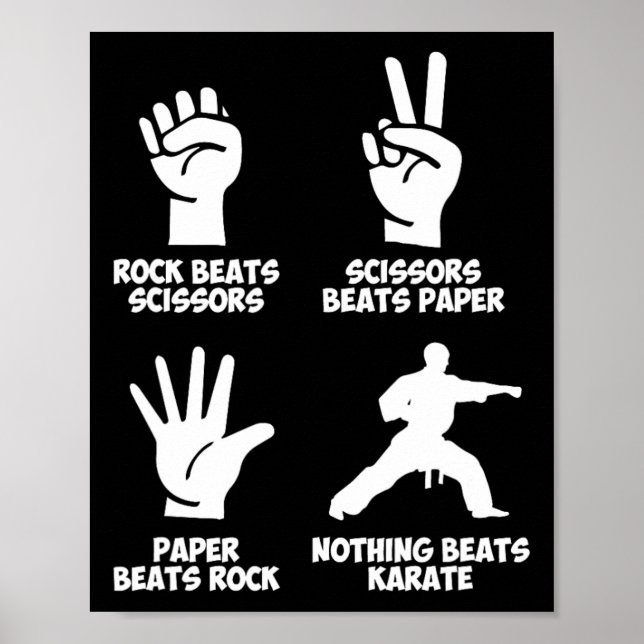 Affiche Rock Paper Nothing Beats Karate (Devant)