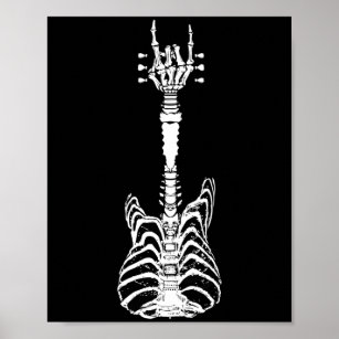 Affiche Rock & Roll Skeleton Guitare Musique Lover Cadeau