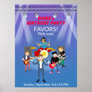 Affiche Rock Star Girl Band Anniversaire