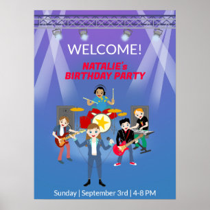 Affiche Rock Star Girl Band Anniversaire