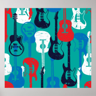 Affiche Rock Star : Grunge Guitar Motif