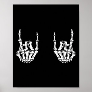Affiche Rock Star Rock Skeleton Hands Rocker Funny Hall