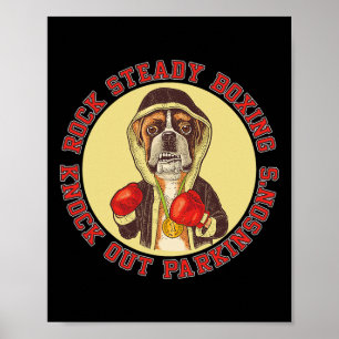 Affiche Rock Steady Boxing Parkinson - Boxer Chien avec Re
