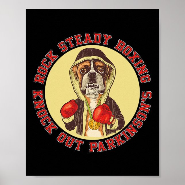 Affiche Rock Steady Boxing Parkinson - Boxer Chien avec Re (Devant)