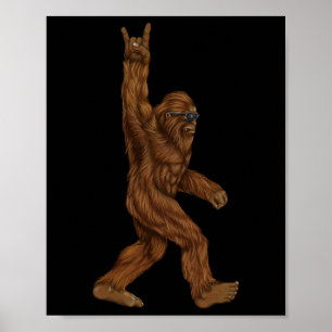 Affiche Rock Sur Bigfoot Sasquatch Aime Rock Et Roll Sung