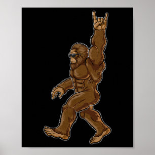 Affiche Rock Sur Bigfoot Sasquatch Aime Rock Et Roll Sung