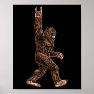 Affiche Rock Sur Bigfoot Sasquatch Aime Rock Et Roll Sung