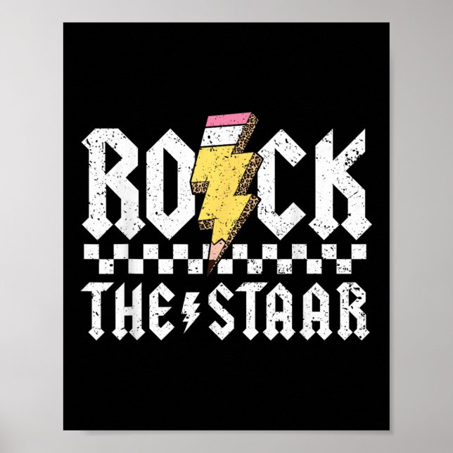 Affiche Rock The Star Motivational Testing Day Pour Enseig (Devant)