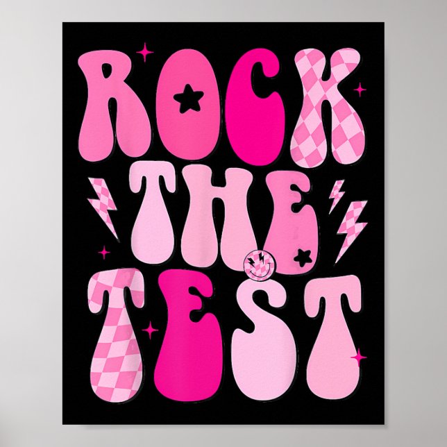 Affiche Rock The Test Cute Test Day Teacher Stade Test Squ (Devant)