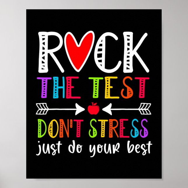 Affiche Rock The Test Teacher Test Day Test Test Day Drôle (Devant)