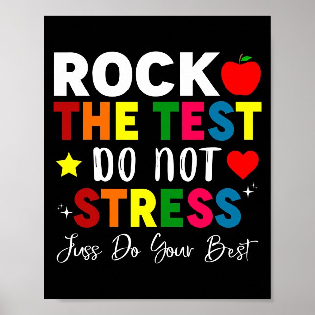 Affiche Rock The Test Teacher Test Day Test Test Day Drôle (Devant)