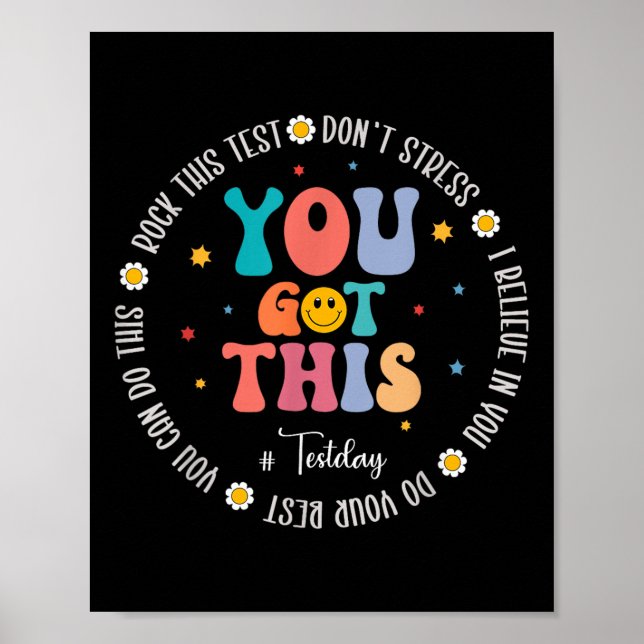 Affiche Rock The Test Teacher Test Day Tests Motivationnel (Devant)