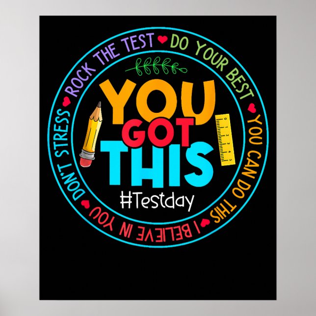Affiche Rock The Test Teacher Testing Day You Got This (Devant)