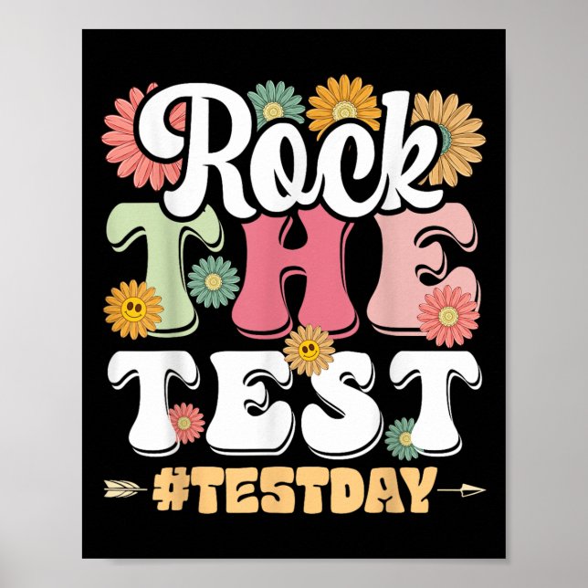 Affiche Rock The Test Testing Day Groovy Motivational Teac (Devant)