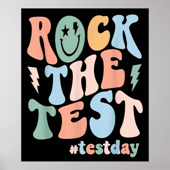 Affiche Rock The Test Testing Day Motivational Teacher (Devant)