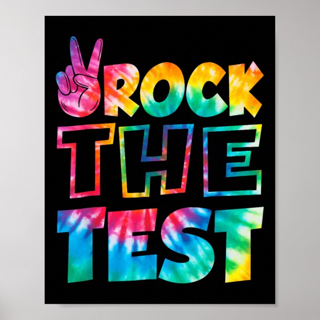 Affiche Rock The Test Testing Day Retro Motivational Teach (Devant)
