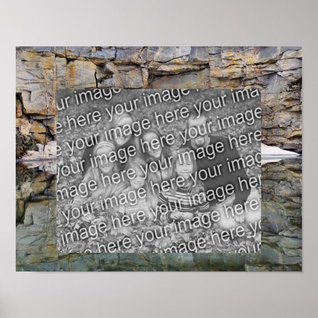 Affiche Rock Wall Reflections Pond Ajouter Votre Photo (Devant)