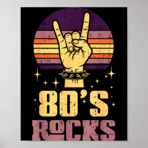 Affiche Rocker Rock des Années 80 Main Musique Métal Punk