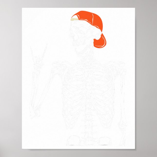 Affiche Rocker Skeleton Rocher À La Main Sur Costume Amusa (Devant)