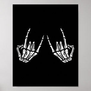 Affiche Rocker Skeleton Rocher À La Main Sur Costume Amusa