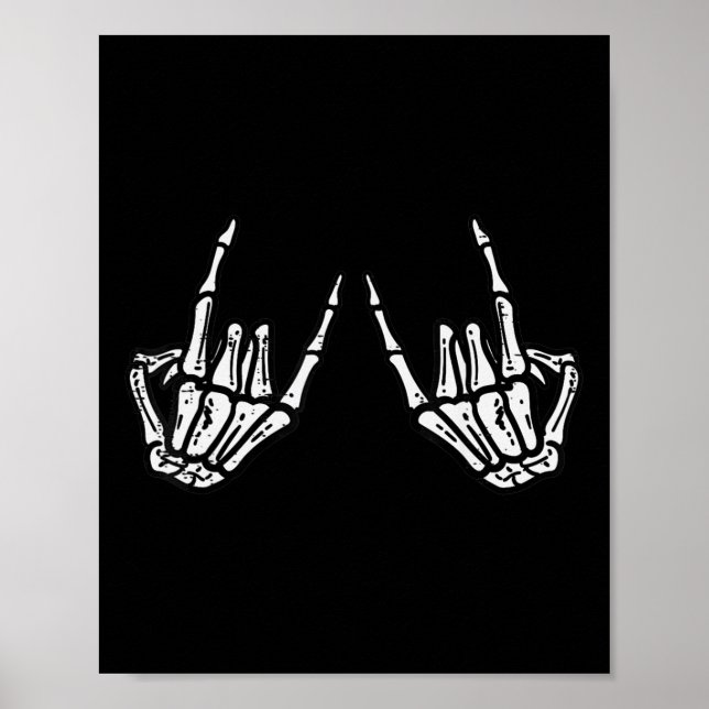 Affiche Rocker Skeleton Rocher À La Main Sur Costume Amusa (Devant)