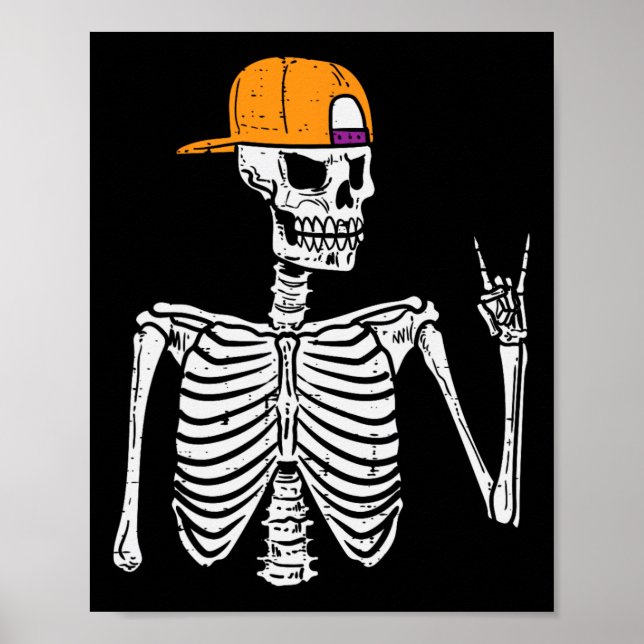 Affiche Rocker Skeleton Rock Halloween Costume M (Devant)