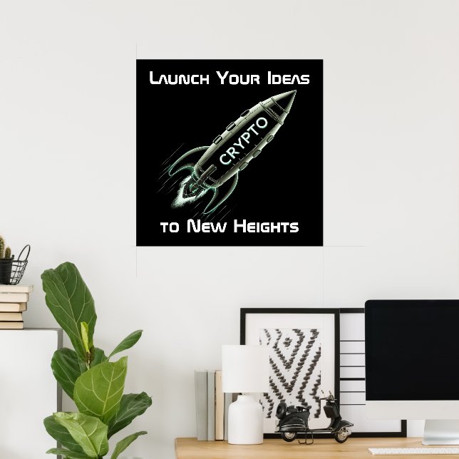 Affiche Rocket Crypto (Bureau à domicile)