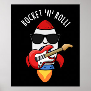 Affiche Rocket Et Rouleau Drôle Rocket Pun Dark BG