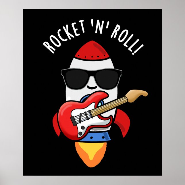 Affiche Rocket Et Rouleau Drôle Rocket Pun Dark BG (Devant)
