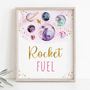 Affiche Rocket Fuel Rose Gold Space Anniversaire