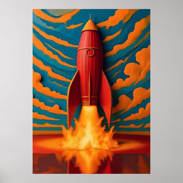 Affiche Rocket Ship: 1950s inspired  (Devant)