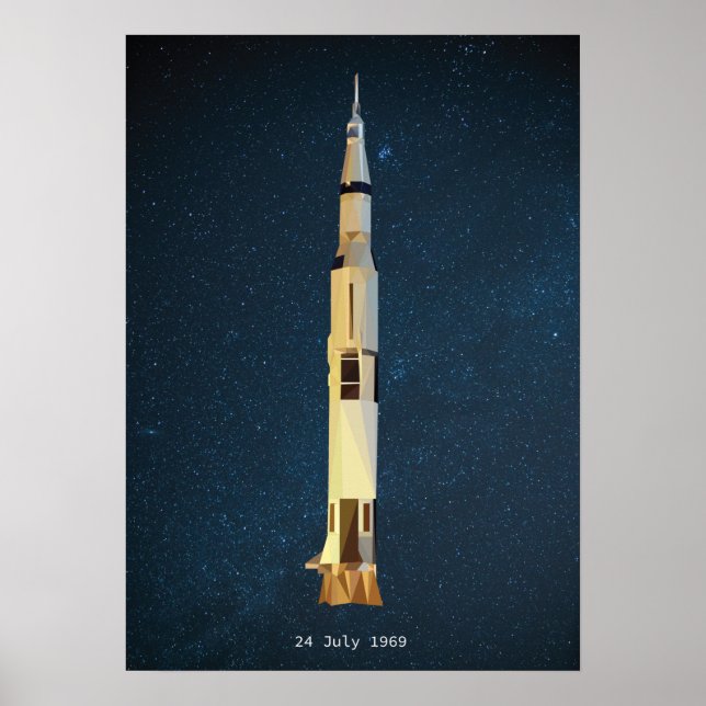 Affiche Rocket Space Apollo 11 Lune Atterrissage (Devant)