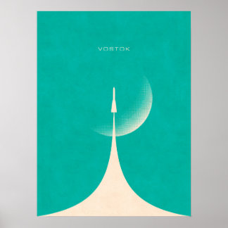 Affiche Rocket Vostok - Moon Aqua