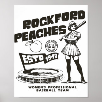 Affiche Rockford Peaches Women's Bysebyll Team 1943 - 