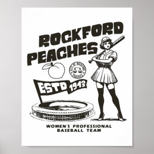 Affiche Rockford Peaches Women's Bysebyll Team 1943 - Copi