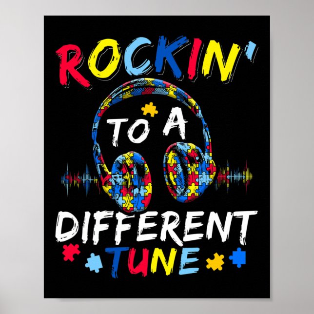 Affiche Rockin' À Un Autisme Autiste Différent Tune (Devant)