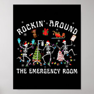 Affiche Rockin autour de la salle d'urgence Skeleton Er Nu